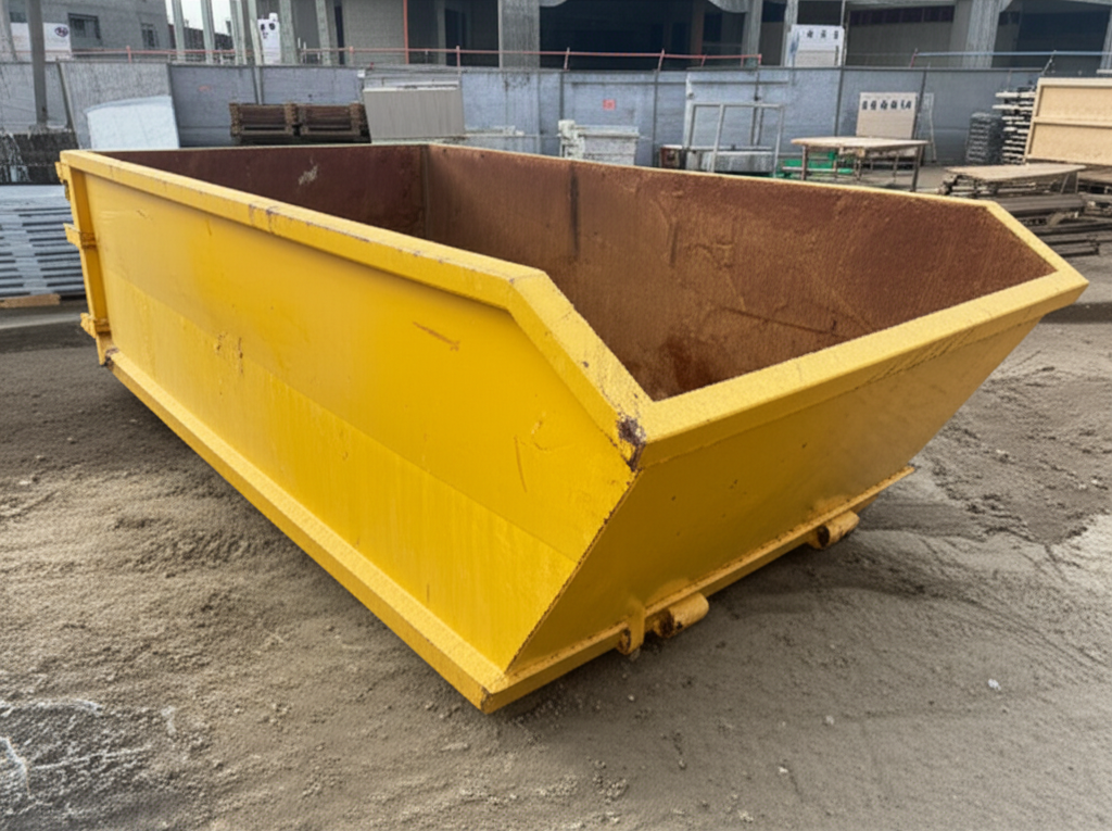 Caçamba amarela para construção